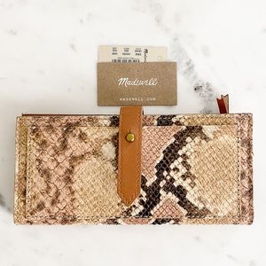 NWT Madewell Post Snake Embossed Leather Wallet
